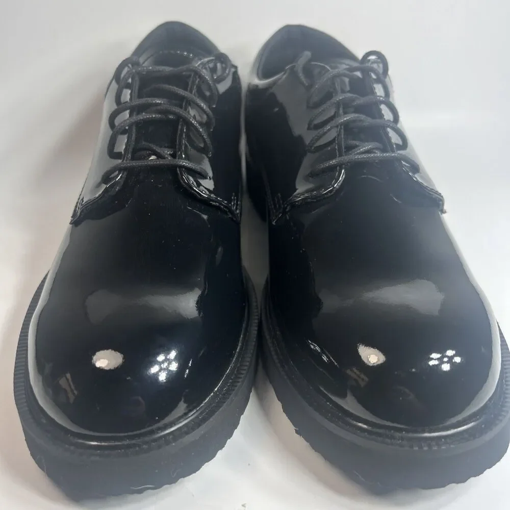 Bates Men’s Dress Shoes Size 11 Black High Gloss Duty Oxford Police/Fire